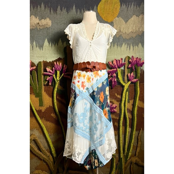 Anthropologie Printed Mermaid Maxi Skirt LP - Picture 4 of 16